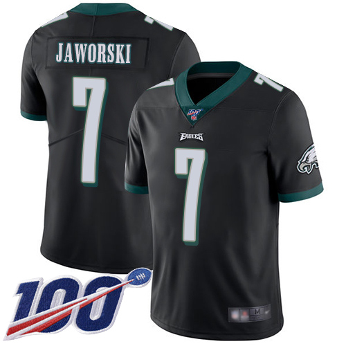 Men Philadelphia Eagles #7 Ron Jaworski Black Alternate Vapor Untouchable NFL Jersey Limited Player